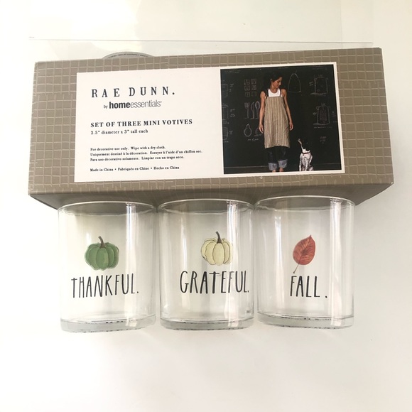 Rae Dunn Glass Mini Votive Candle Holders